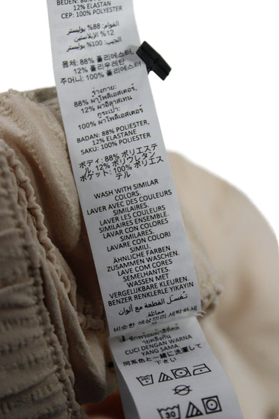 Alo Womens Dress Pants Beige Athleisure Polyester Button Size 2XS