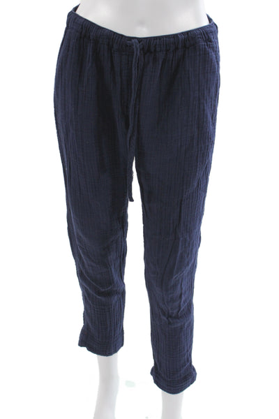 Xirena Womens Ankle Pants Blue Cotton Drawstring Solid Size XS