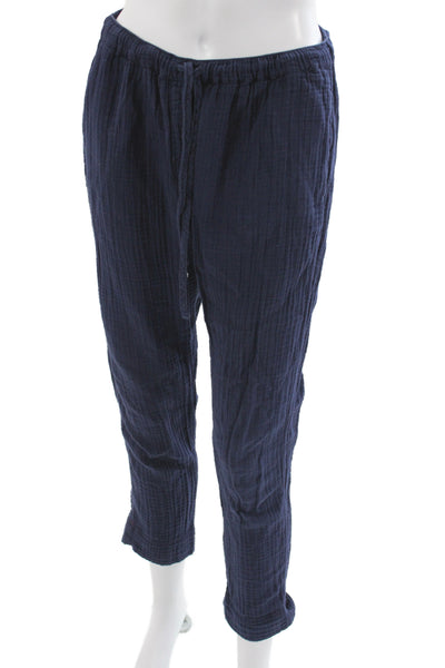 Xirena Womens Ankle Pants Blue Cotton Drawstring Solid Size XS
