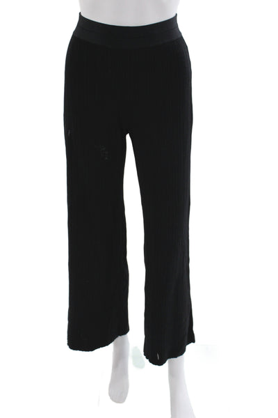 Theory Women Cropped Pants Black Pull On Rayon 28 Inseam Size PP