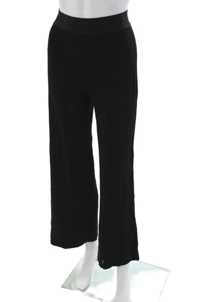 Theory Women Cropped Pants Black Pull On Rayon 28 Inseam Size PP