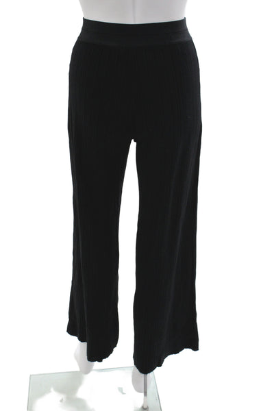 Theory Women Cropped Pants Black Pull On Rayon 28 Inseam Size PP