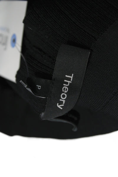 Theory Women Cropped Pants Black Pull On Rayon 28 Inseam Size PP