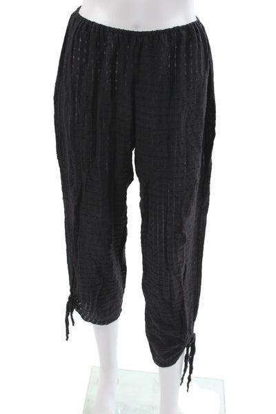 Eberjey Womens Capri Pants Black Cotton Check Casual Size S
