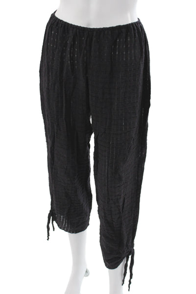 Eberjey Womens Capri Pants Black Cotton Check Casual Size S