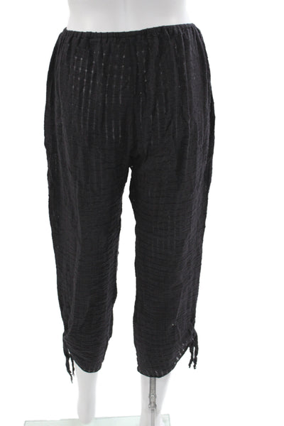 Eberjey Womens Capri Pants Black Cotton Check Casual Size S
