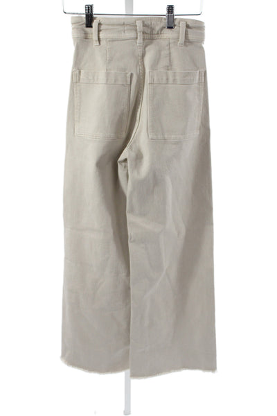 Zara Womens Wide-Leg Beige Cotton Jeans Size 0