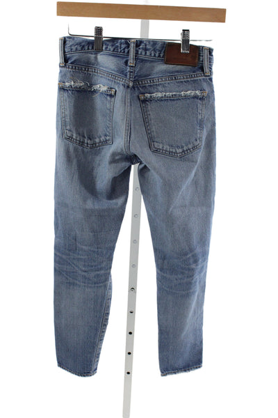 Moussy Women Cropped Vintage Mid Rise Blue Jeans Size 24