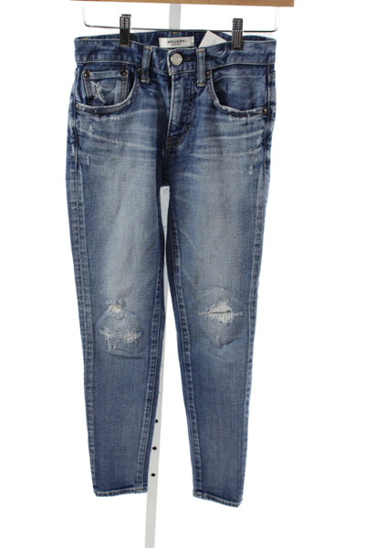 Moussy Womens Skinny Blue Mid Rise Cotton Jeans Size 23