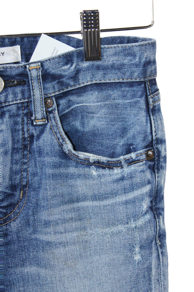 Moussy Womens Skinny Blue Mid Rise Cotton Jeans Size 23