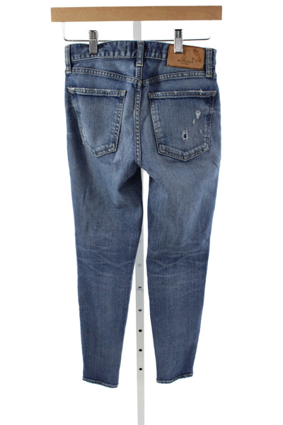 Moussy Womens Skinny Blue Mid Rise Cotton Jeans Size 23