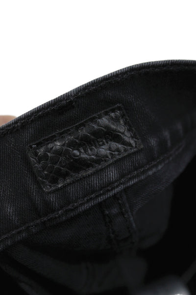 Mother Womens Black Cropped Cotton Jeans Size 24