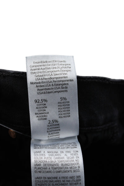Mother Womens Black Cropped Cotton Jeans Size 24