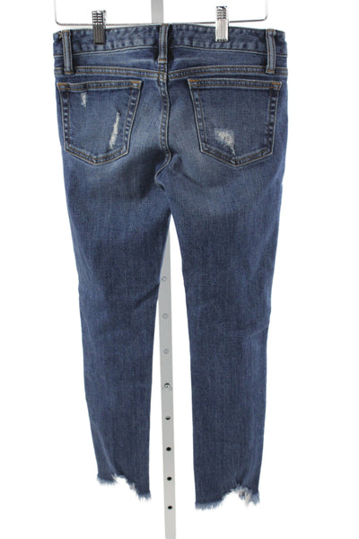 Moussy Womens Skinny Jeans Distressed Blue Cotton Mid Rise Size 25