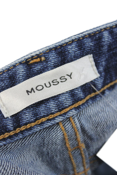 Moussy Womens Skinny Jeans Distressed Blue Cotton Mid Rise Size 25
