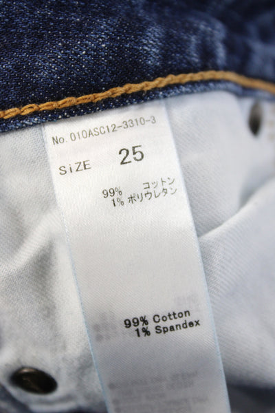 Moussy Womens Skinny Jeans Distressed Blue Cotton Mid Rise Size 25