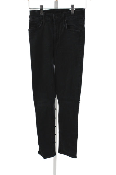 Mother Womens Black Skinny Jeans Mid Rise Button Fly Cotton Size 23