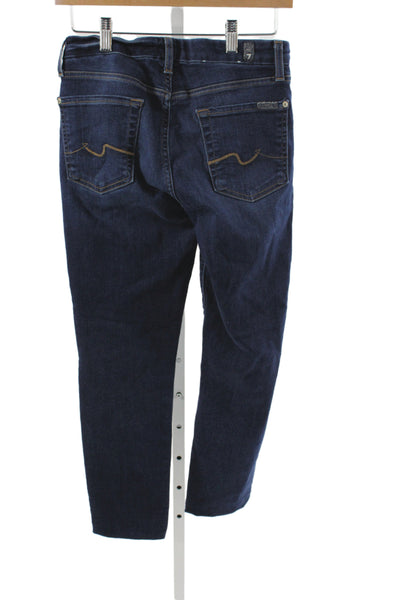 7 For All Mankind Womens Skinny Jeans Blue Cotton Size 27