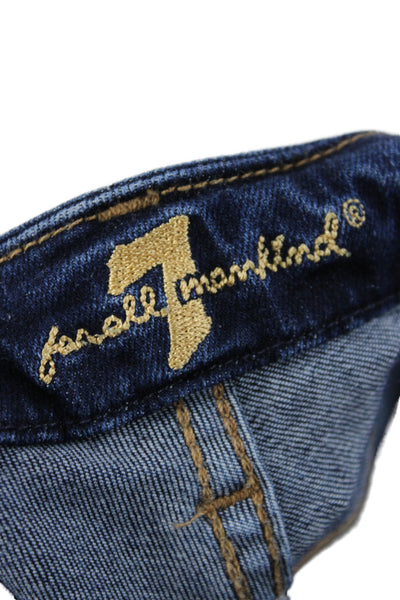 7 For All Mankind Womens Skinny Jeans Blue Cotton Size 27