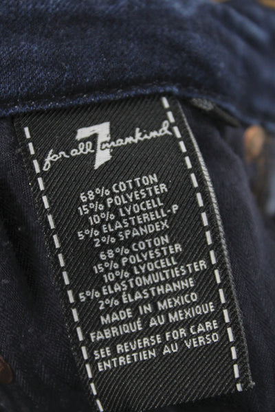 7 For All Mankind Womens Skinny Jeans Blue Cotton Size 27