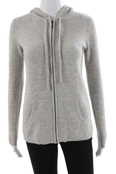 The Cashmere Project Womens Gray Cashmere Full Zip Sweater Size XS