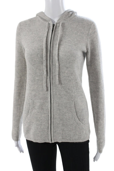 The Cashmere Project Womens Gray Cashmere Full Zip Sweater Size XS