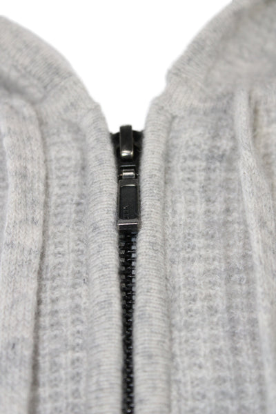 The Cashmere Project Womens Gray Cashmere Full Zip Sweater Size XS