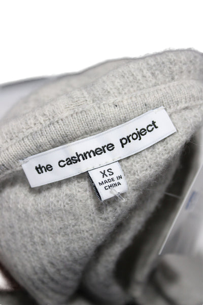 The Cashmere Project Womens Gray Cashmere Full Zip Sweater Size XS