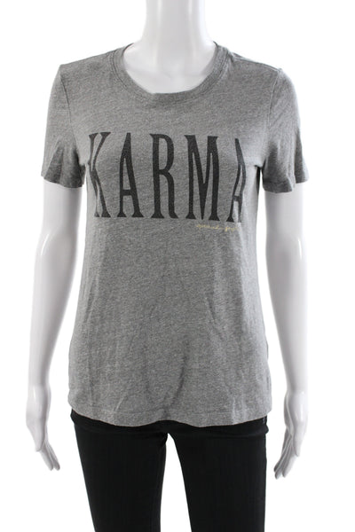 Spiritual Gangster Women Gray Jersey T-Shirt Crew Neck Short Sleeve Size S