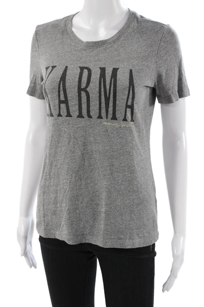 Spiritual Gangster Women Gray Jersey T-Shirt Crew Neck Short Sleeve Size S