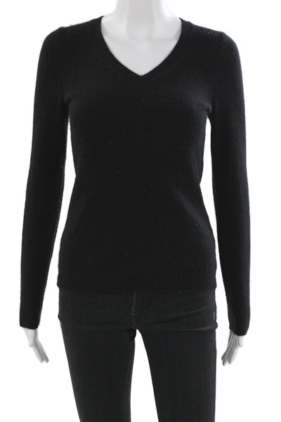 C by Bloomingdales Women Pullover Cashmere V Neck Long Sleeve Black Size XS