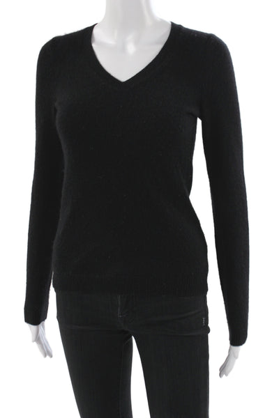 C by Bloomingdales Women Pullover Cashmere V Neck Long Sleeve Black Size XS