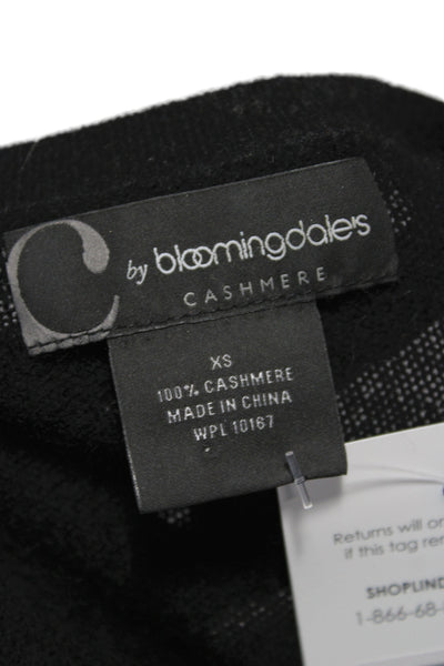 C by Bloomingdales Women Pullover Cashmere V Neck Long Sleeve Black Size XS