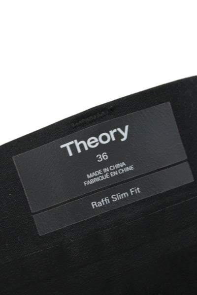 Theory Mens Chino Pants Black Cotton Size 36
