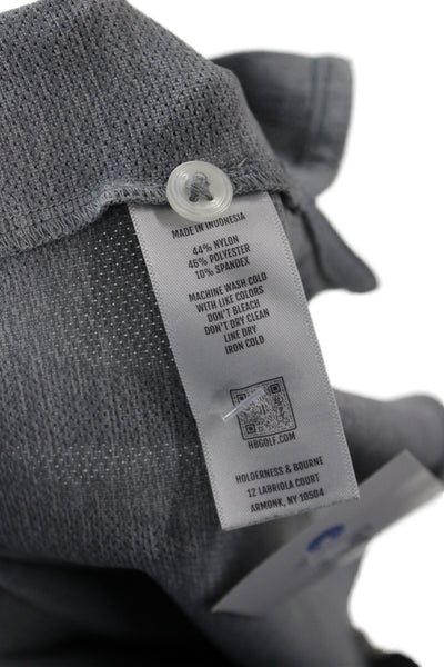 Holderness & Bourne Mens Short Sleeves Crew Neck Rugby Shirt Grey Size Large