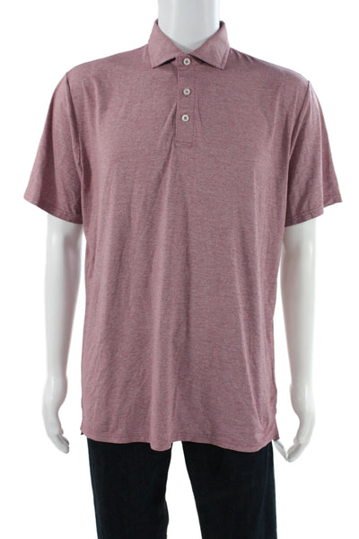 Holderness & Bourne Mens Short Sleeves Crew Neck Rugby Shirt Pink Size Large