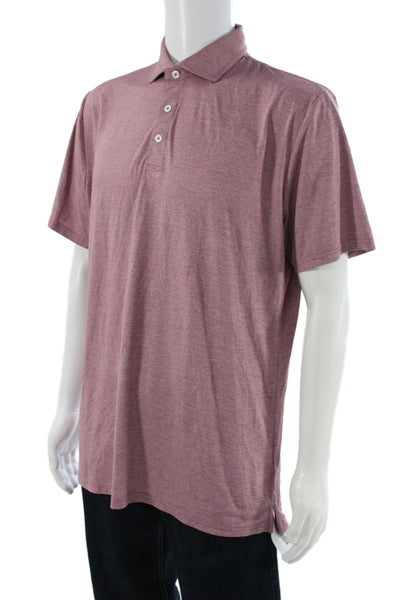Holderness & Bourne Mens Short Sleeves Crew Neck Rugby Shirt Pink Size Large