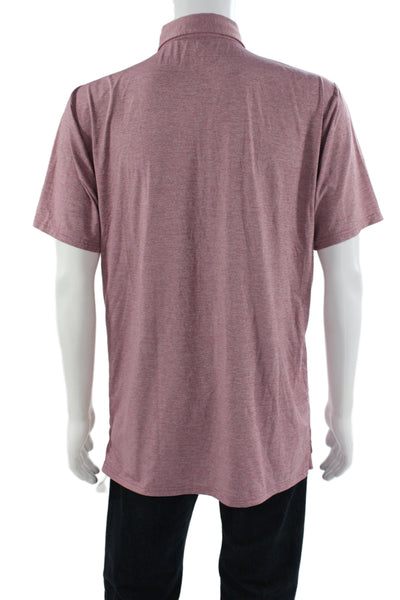 Holderness & Bourne Mens Short Sleeves Crew Neck Rugby Shirt Pink Size Large