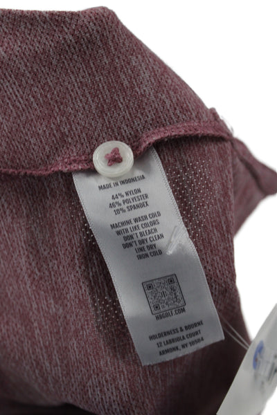 Holderness & Bourne Mens Short Sleeves Crew Neck Rugby Shirt Pink Size Large