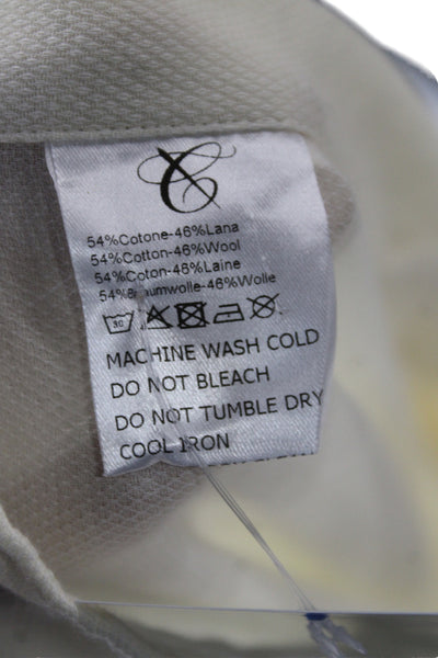 Canali Mens Dress Shirt Ivory Button Standard Cuff 34/35 Sleeve Size 16