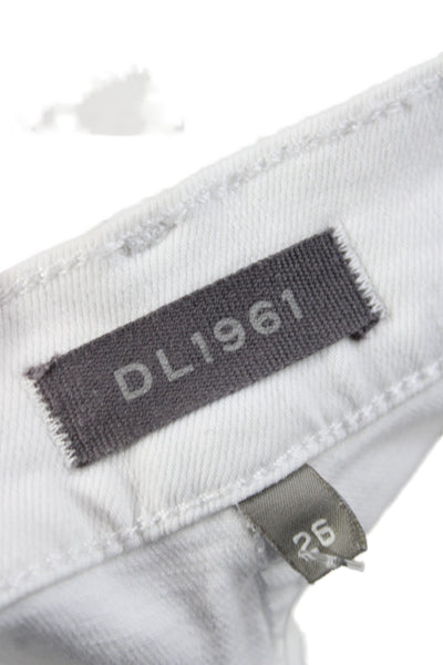 DL1961 Womens Straight Jeans White Cotton Button Size 26
