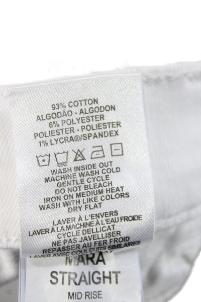 DL1961 Womens Straight Jeans White Cotton Button Size 26