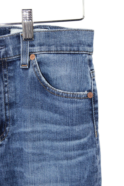 AG Adriano Goldschmied Women Straight Jeans Blue Cotton Mid Rise Size 25