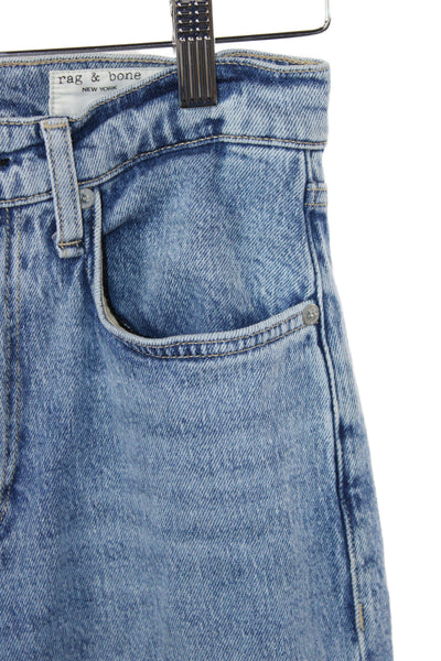 Rag & Bone Womens Straight Mid Rise Blue Cotton Jeans Size 25
