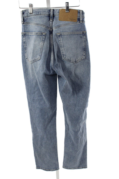 Rag & Bone Womens Straight Mid Rise Blue Cotton Jeans Size 25