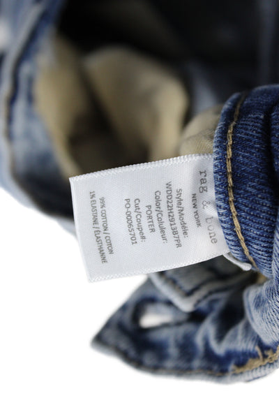 Rag & Bone Womens Straight Mid Rise Blue Cotton Jeans Size 25