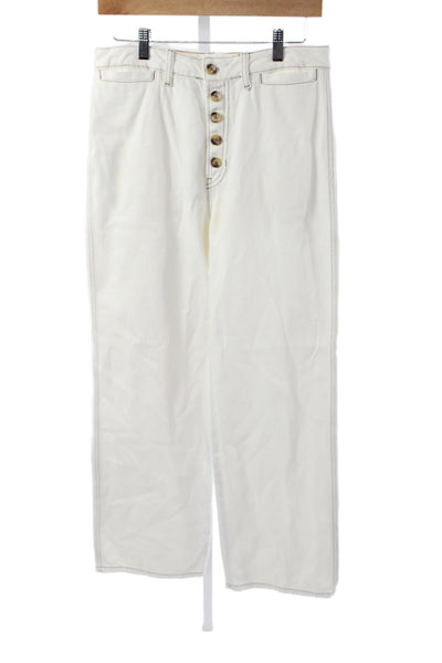 Reformation Womens White Wide-Leg Jeans 100% Cotton Size 28