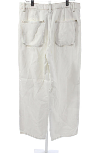 Reformation Womens White Wide-Leg Jeans 100% Cotton Size 28