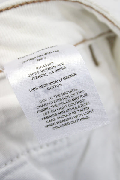 Reformation Womens White Wide-Leg Jeans 100% Cotton Size 28