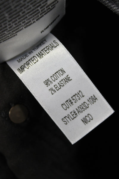 Agolde Women Straight Black Mid Rise Jeans Button Closure Size 28